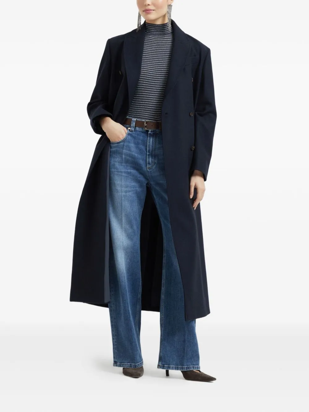 WIDE-LEG STRETCH DENIM JEANS sold by Lord & Taylor product image thumbnail 4