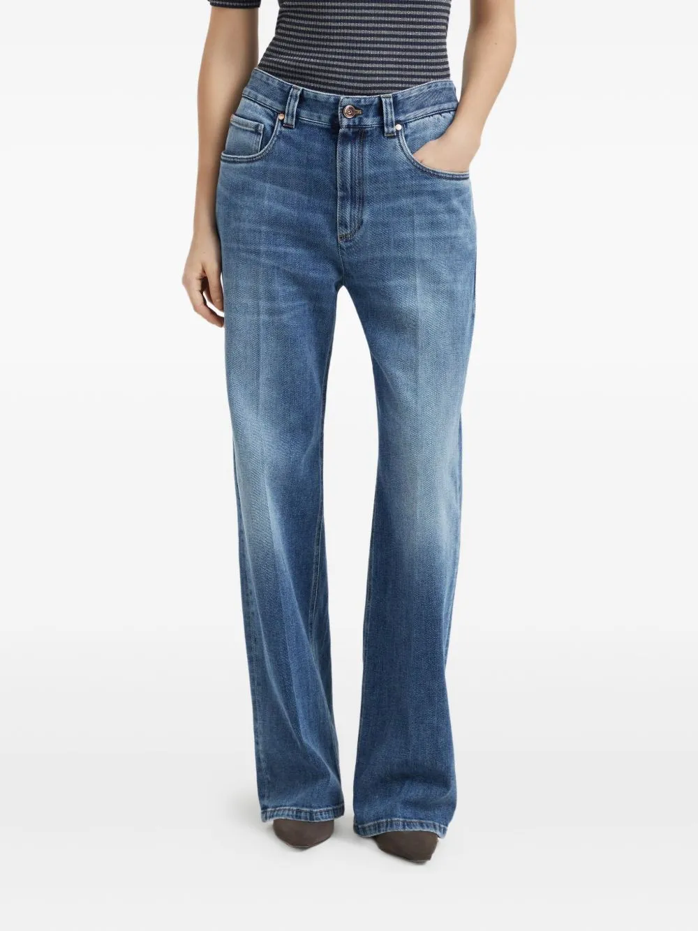 WIDE-LEG STRETCH DENIM JEANS sold by Lord & Taylor product image thumbnail 3