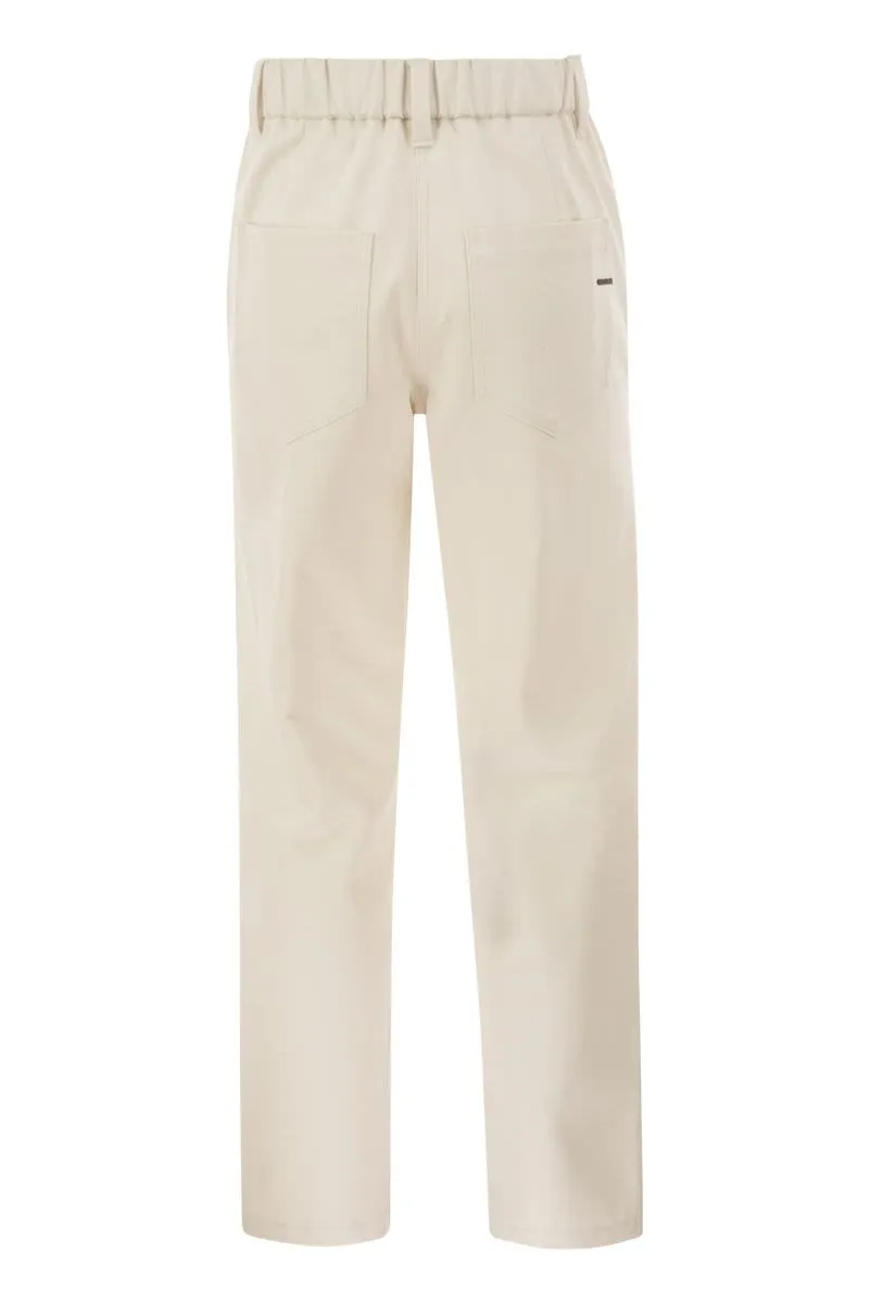 BAGGY TROUSERS IN STRETCH COTTON COVER-UP WITH SHINY BARTACK sold by Lord & Taylor product image thumbnail 2
