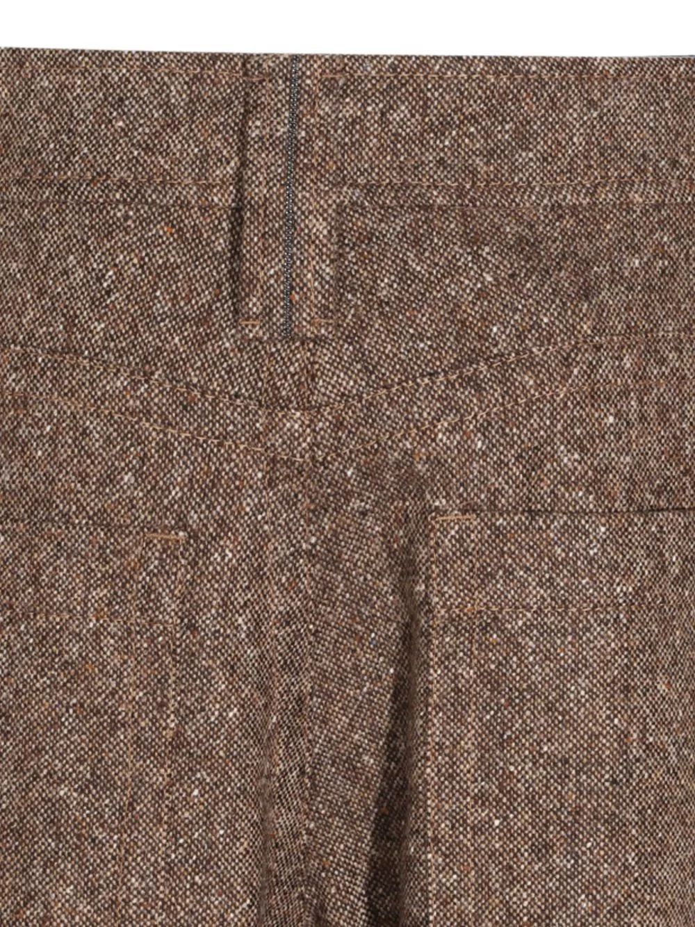 BROWN BRUNELLO CUCINELLI WOOL-BLEND TWEED WIDE-LEG TROUSERS FEATURING TURN-UP HEMS AND MONILI CHAIN DETAIL. sold by Lord & Taylor product image thumbnail 5