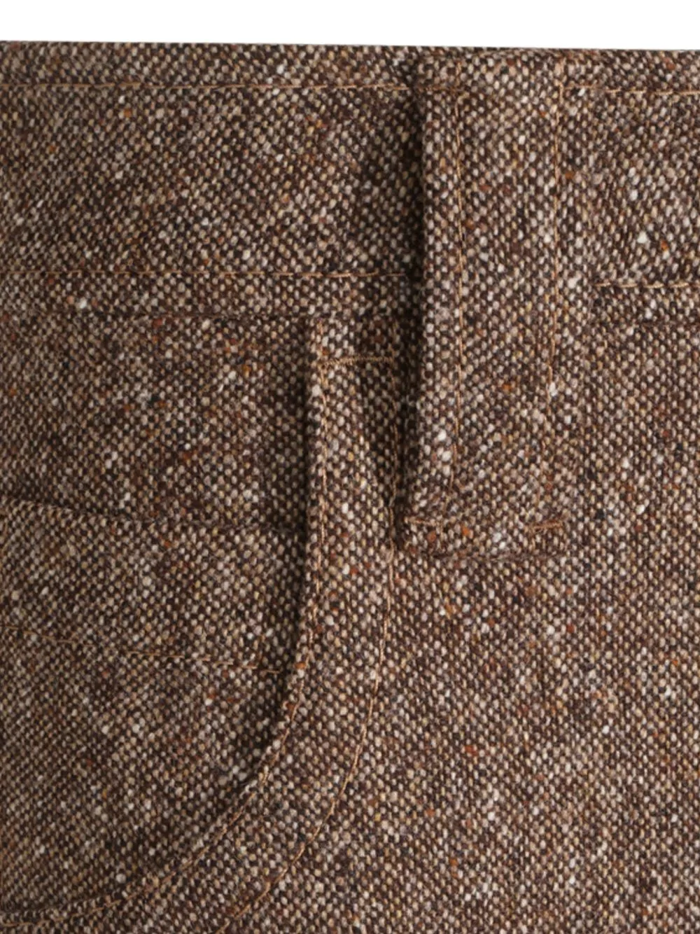 BROWN BRUNELLO CUCINELLI WOOL-BLEND TWEED WIDE-LEG TROUSERS FEATURING TURN-UP HEMS AND MONILI CHAIN DETAIL. sold by Lord & Taylor product image thumbnail 4