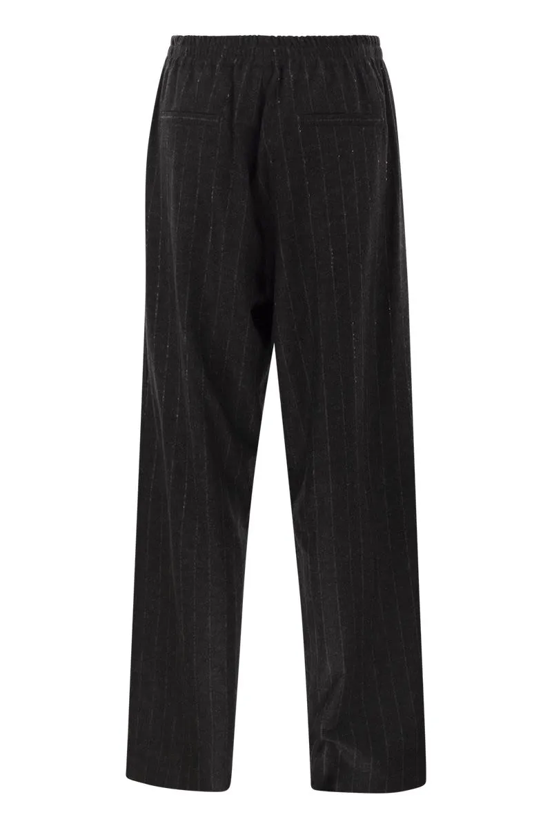 PINSTRIPED FLANNEL TROUSERS WITH SEQUINS sold by Lord & Taylor product image thumbnail 2
