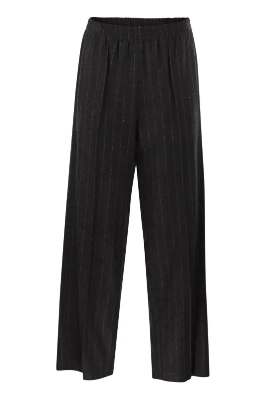 PINSTRIPED FLANNEL TROUSERS WITH SEQUINS made by Brunello Cucinelli