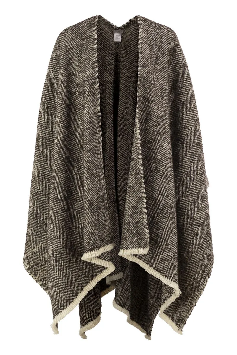 HERRINGBONE WOOL, CASHMERE AND ALPACA CAPE sold by Lord & Taylor