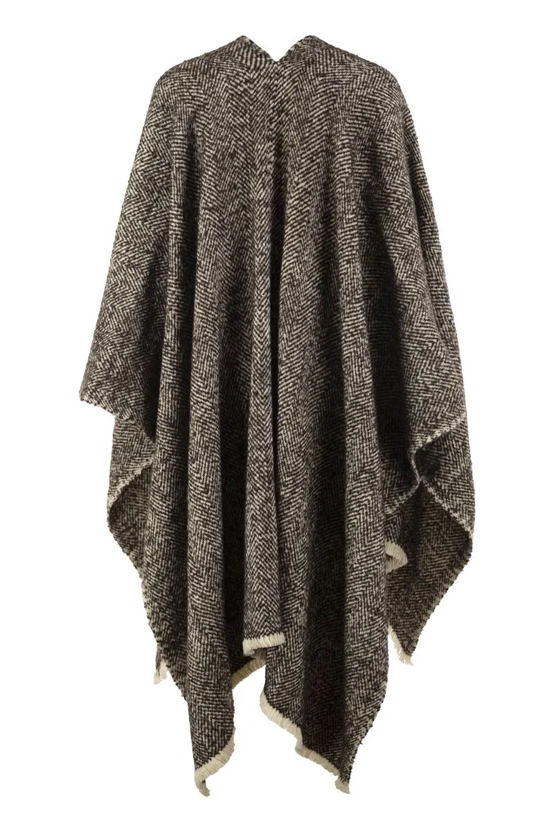 HERRINGBONE WOOL, CASHMERE AND ALPACA CAPE sold by Lord & Taylor product image thumbnail 2