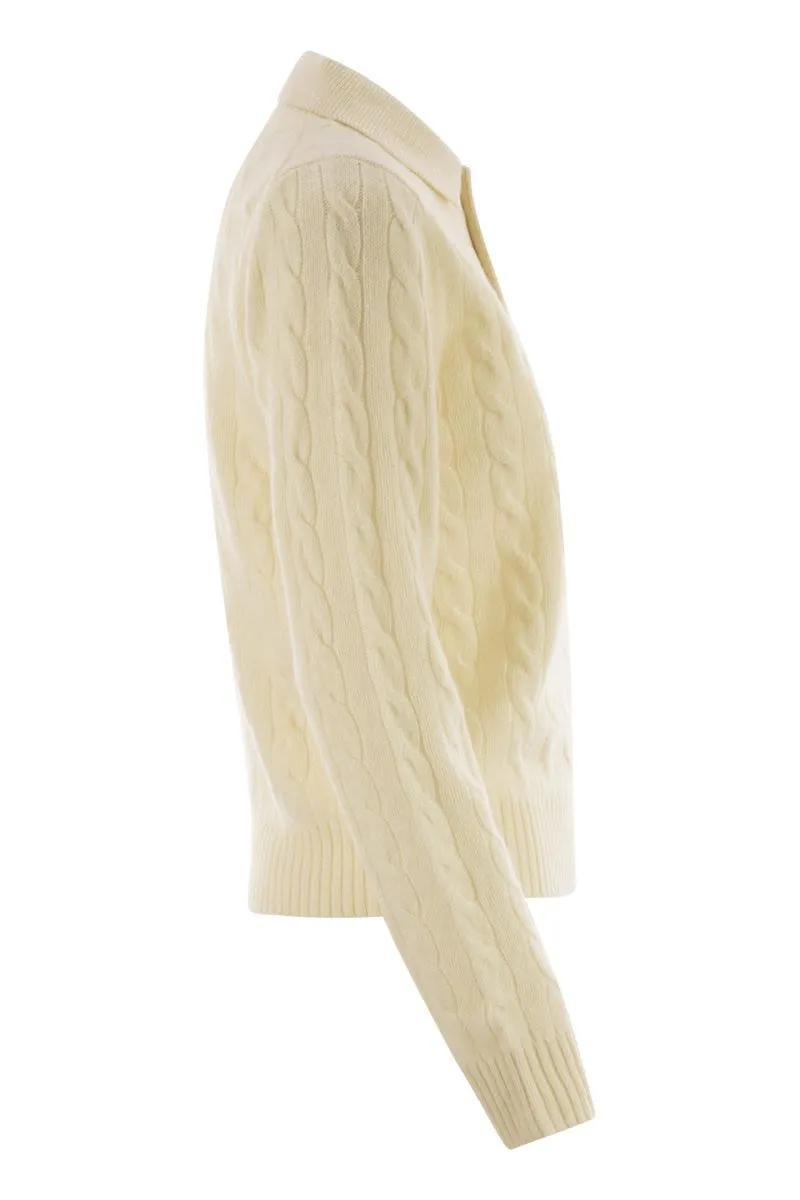 POLO RALPH LAUREN CABLE-KNIT WOOL CASHMERE POLO SWEATER sold by Lord & Taylor product image thumbnail 3
