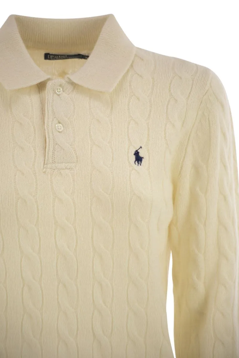 POLO RALPH LAUREN CABLE-KNIT WOOL CASHMERE POLO SWEATER sold by Lord & Taylor product image thumbnail 4