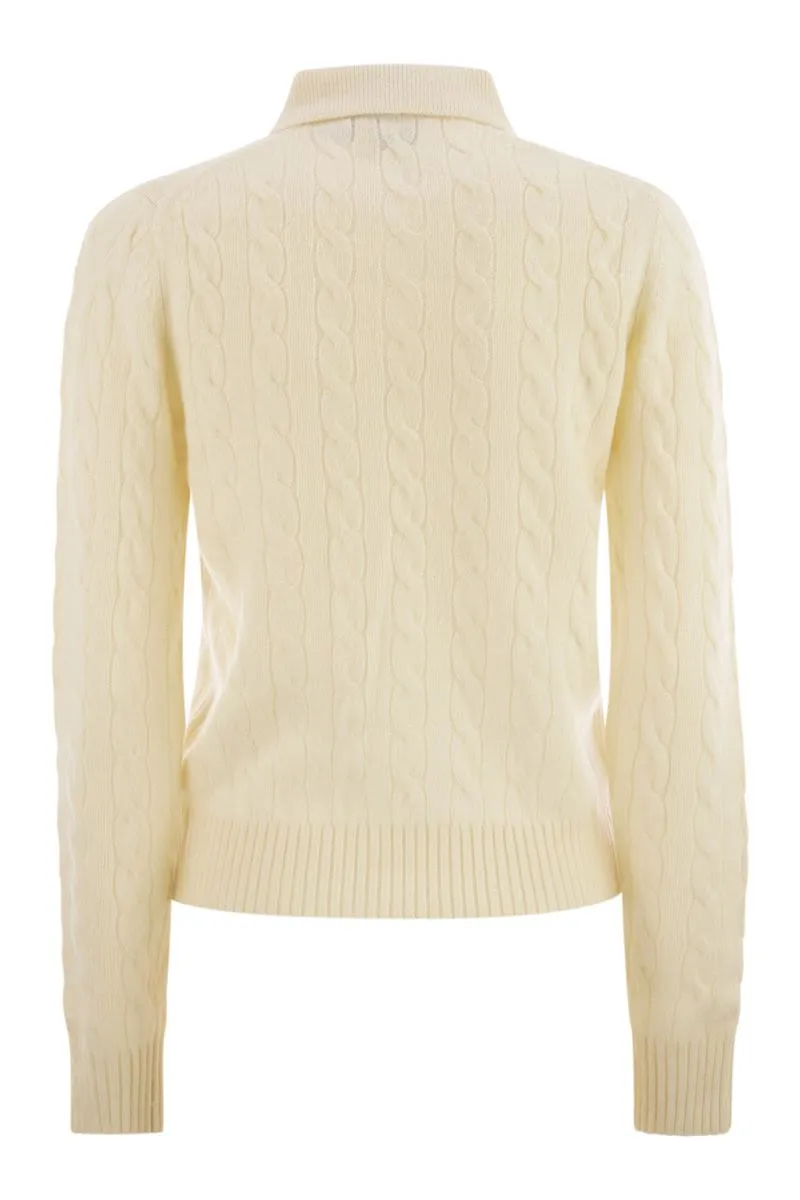 POLO RALPH LAUREN CABLE-KNIT WOOL CASHMERE POLO SWEATER sold by Lord & Taylor product image thumbnail 2