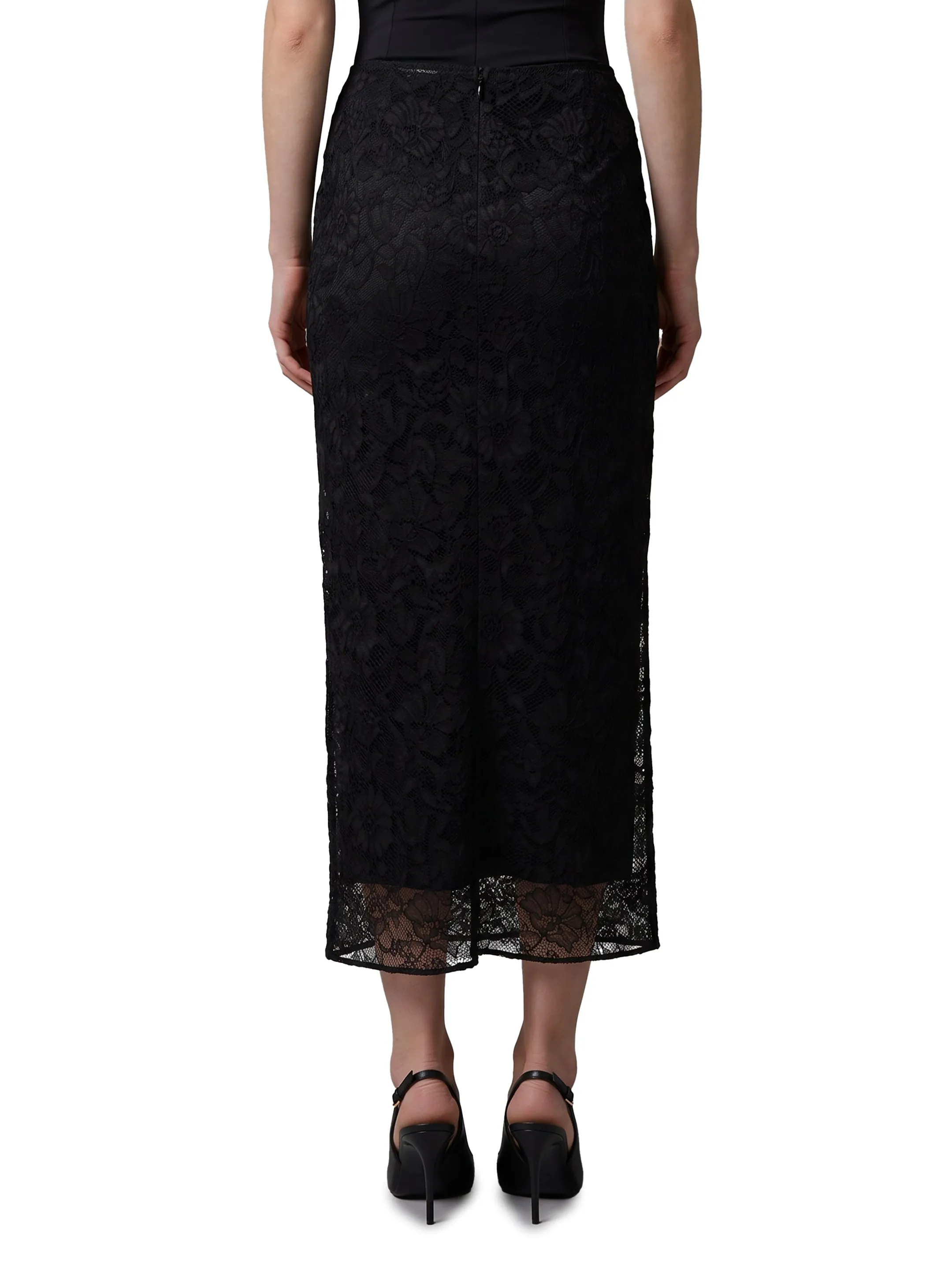 Black lace midi skirT sold by Lord & Taylor product image thumbnail 3