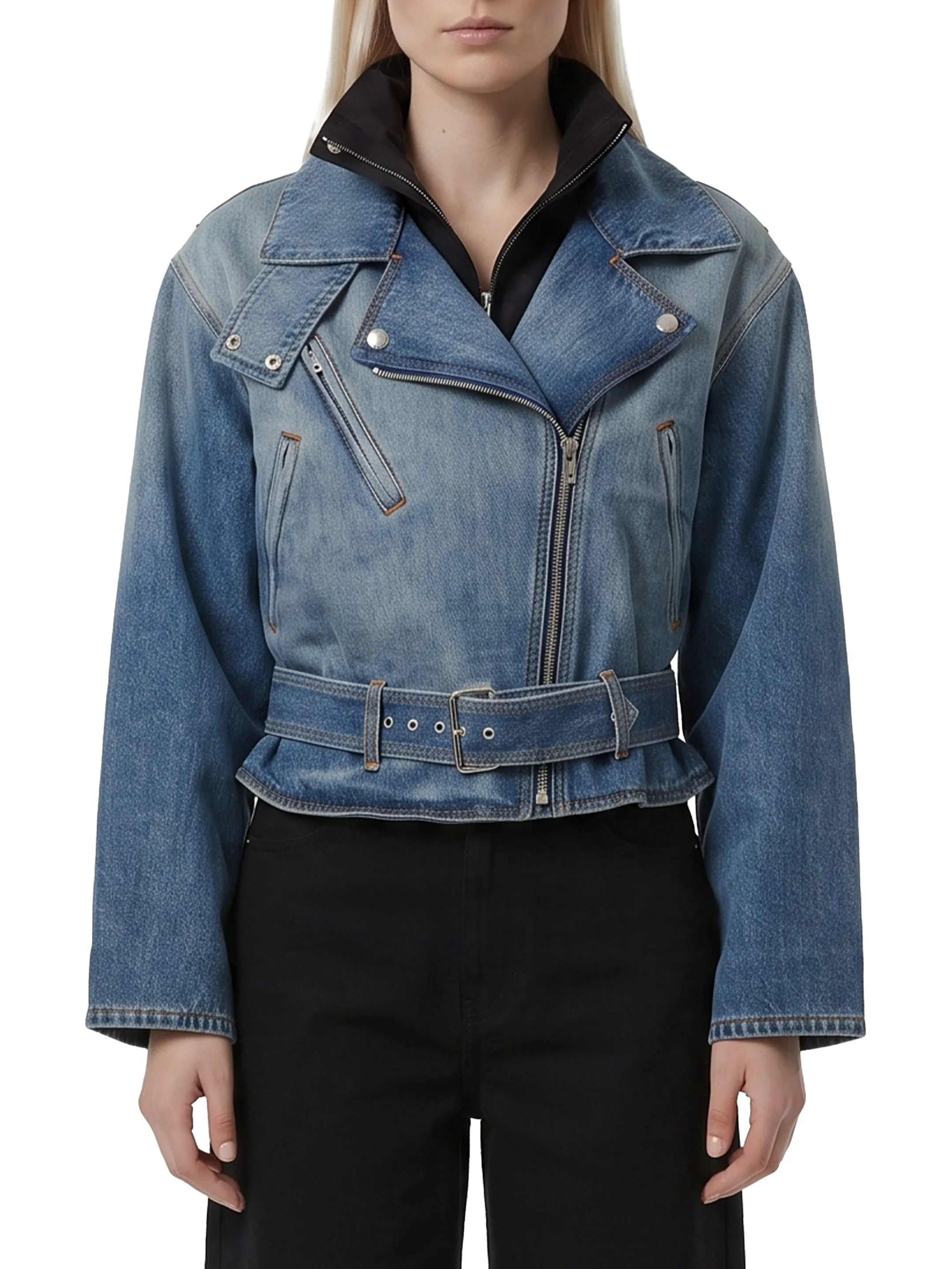 Reverse denim jacket sold by Lord & Taylor
