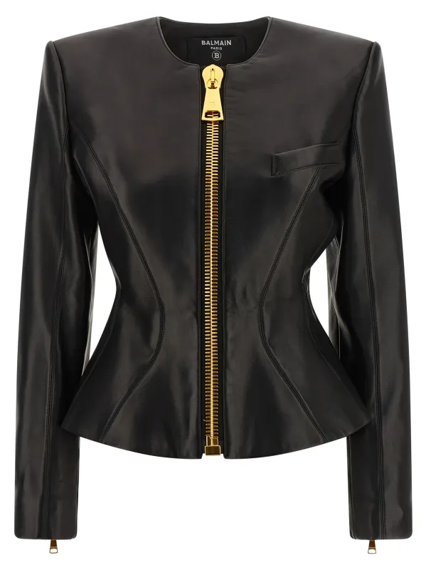 Leather jacket made by Balmain
