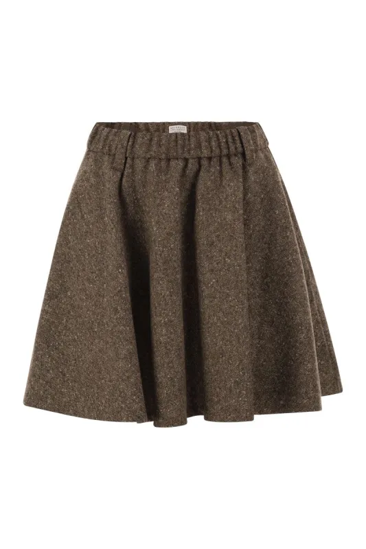 FLARED VIRGIN WOOL BLEND SKIRT made by Brunello Cucinelli