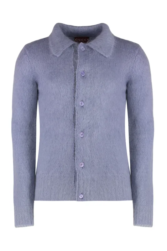 CARDIGAN IN BRUSHED MOHAIR WOOL made by Gucci