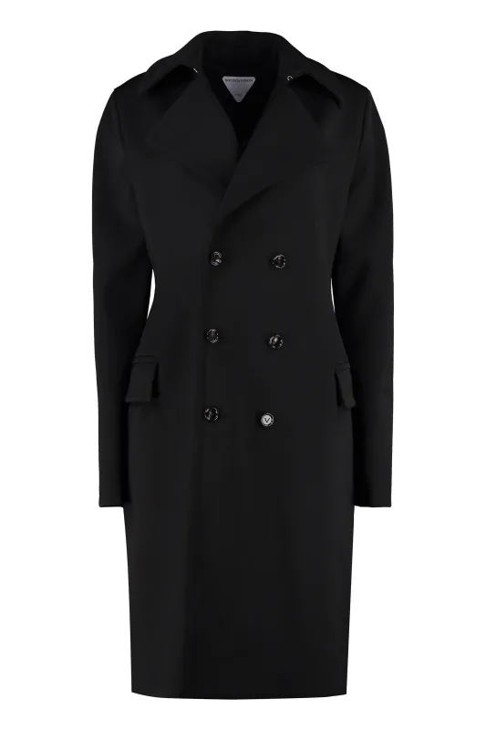 DOUBLE-BREASTED WOOL COAT made by Bottega Veneta