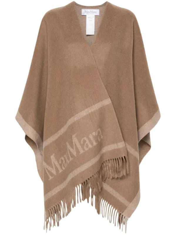 WOOL PONCHO WITH JACQUARD LOGO made by MaxMara