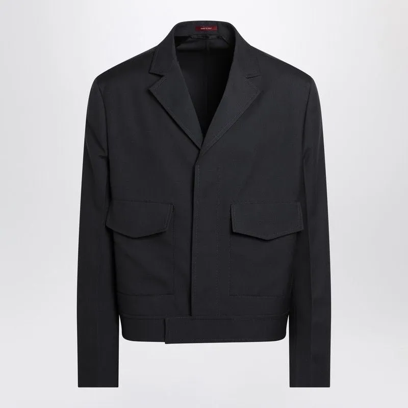 DARK GREY JACKET IN WOOL GABARDINE made by Gucci