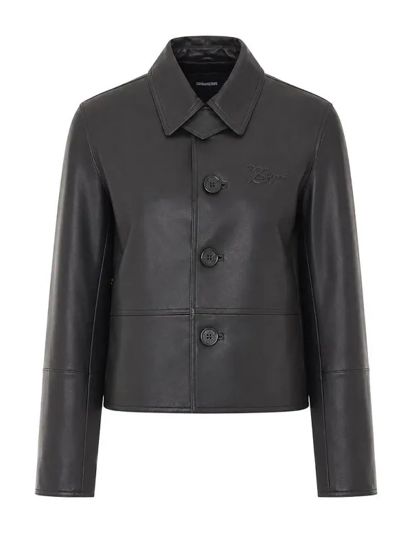 BLACK LESSA LEATHER JACKET made by Zadig & Voltaire