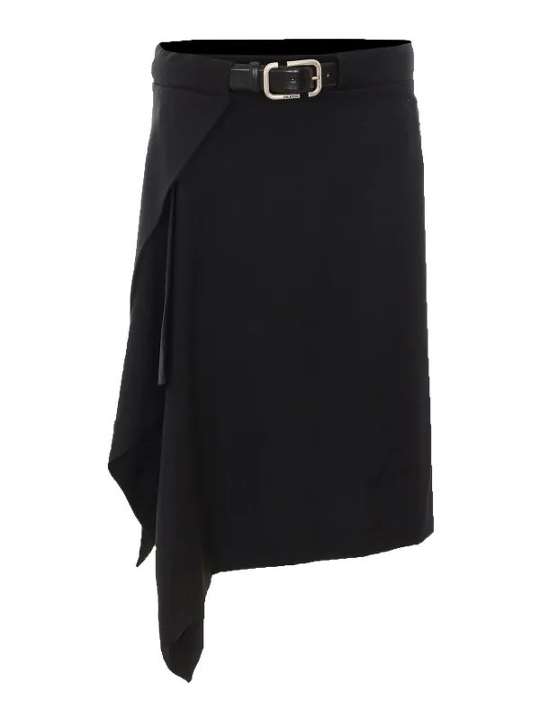 BLACK ASYMMETRICAL MIDI SKIRT made by The Attico