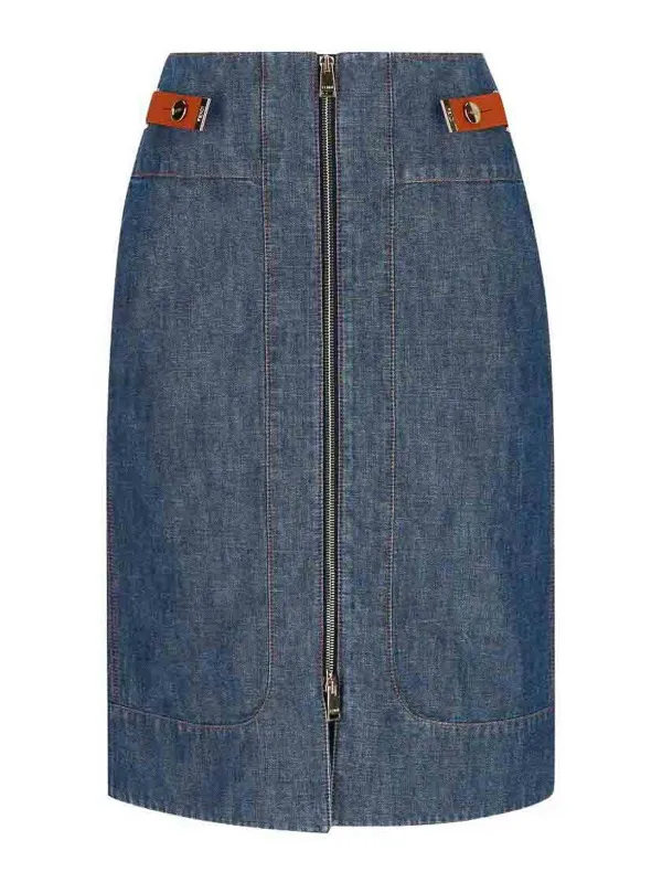 `CHAMBRAY` DENIM SKIRT made by Fendi