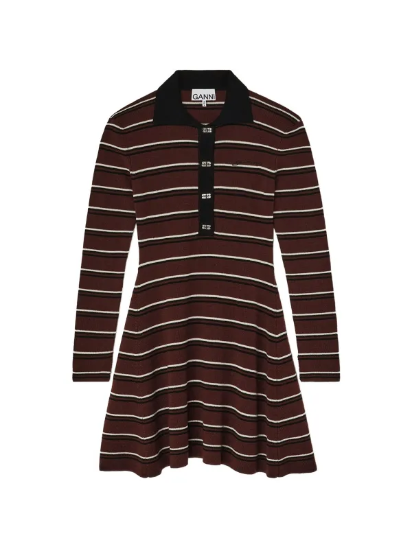 STRIPED POLO MINI DRESS made by Ganni