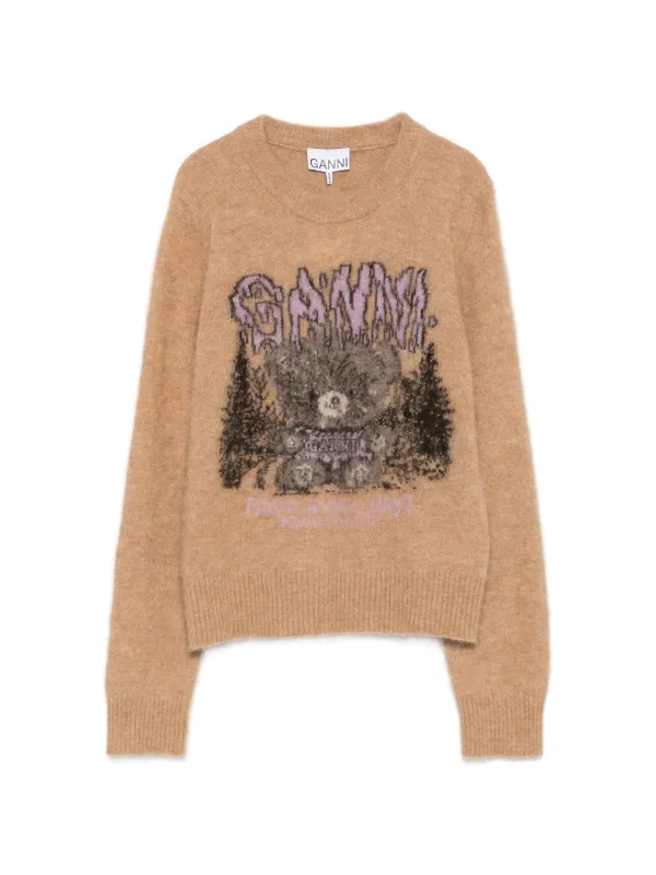 GRAPHIC-INTARSIA CREW-NECK SWEATER made by Ganni