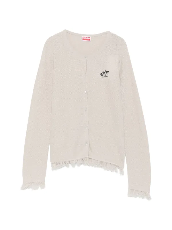 FRINGE-TRIM LOGO-EMBROIDERED CARDIGAN made by Kenzo