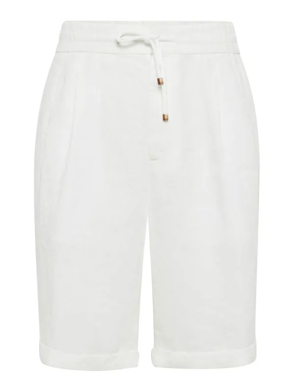 GARMENT DYED LINEN GABARDINE BERMUDA SHORTS made by Brunello Cucinelli
