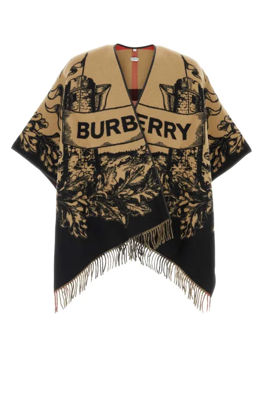 EMBROIDERED WOOL REVERSIBLE CAPE made by Burberry