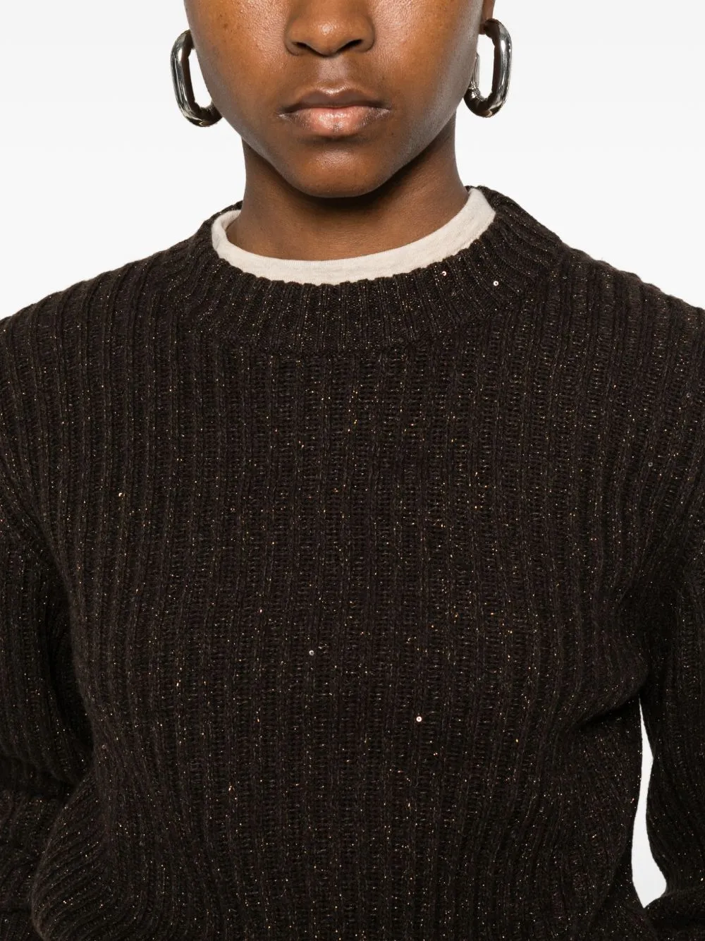 SPARKLING & DAZZLING CASHMERE AND WOOL RIBBED SWEATER sold by Lord & Taylor product image thumbnail 2