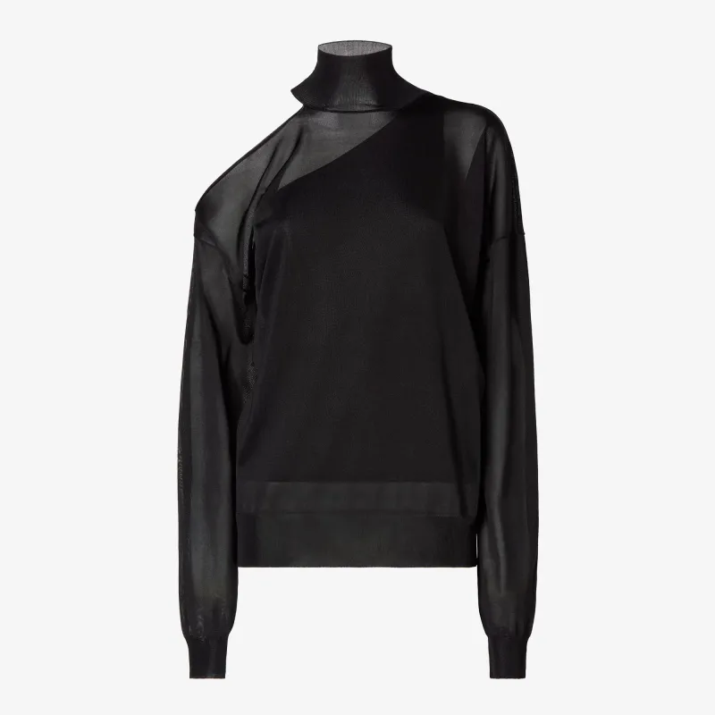 BLACK SILK ORGANZA TOP made by Fendi