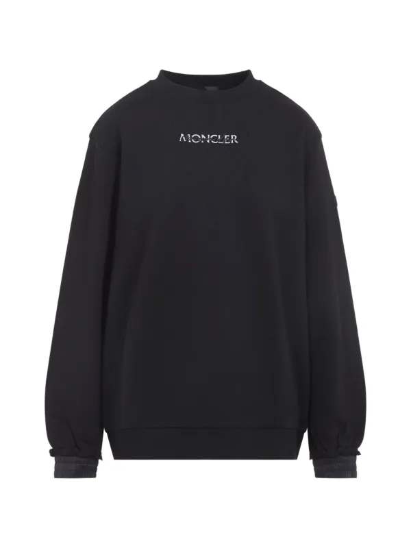 LOGO-EMBROIDERED RUFFLED-CUFF SWEATER made by Moncler