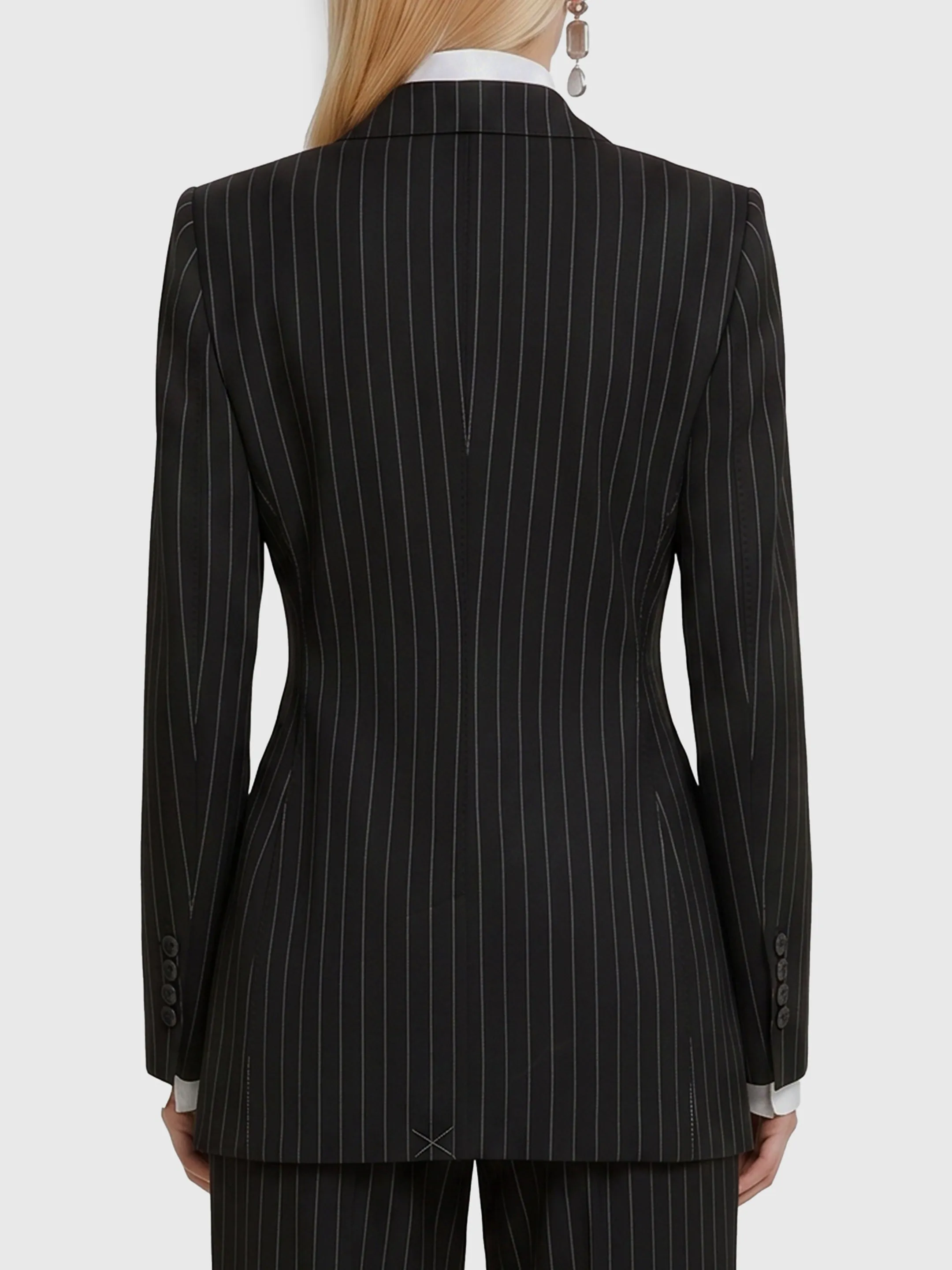 Double-breasted chalk stripe jacket sold by Lord & Taylor product image thumbnail 2