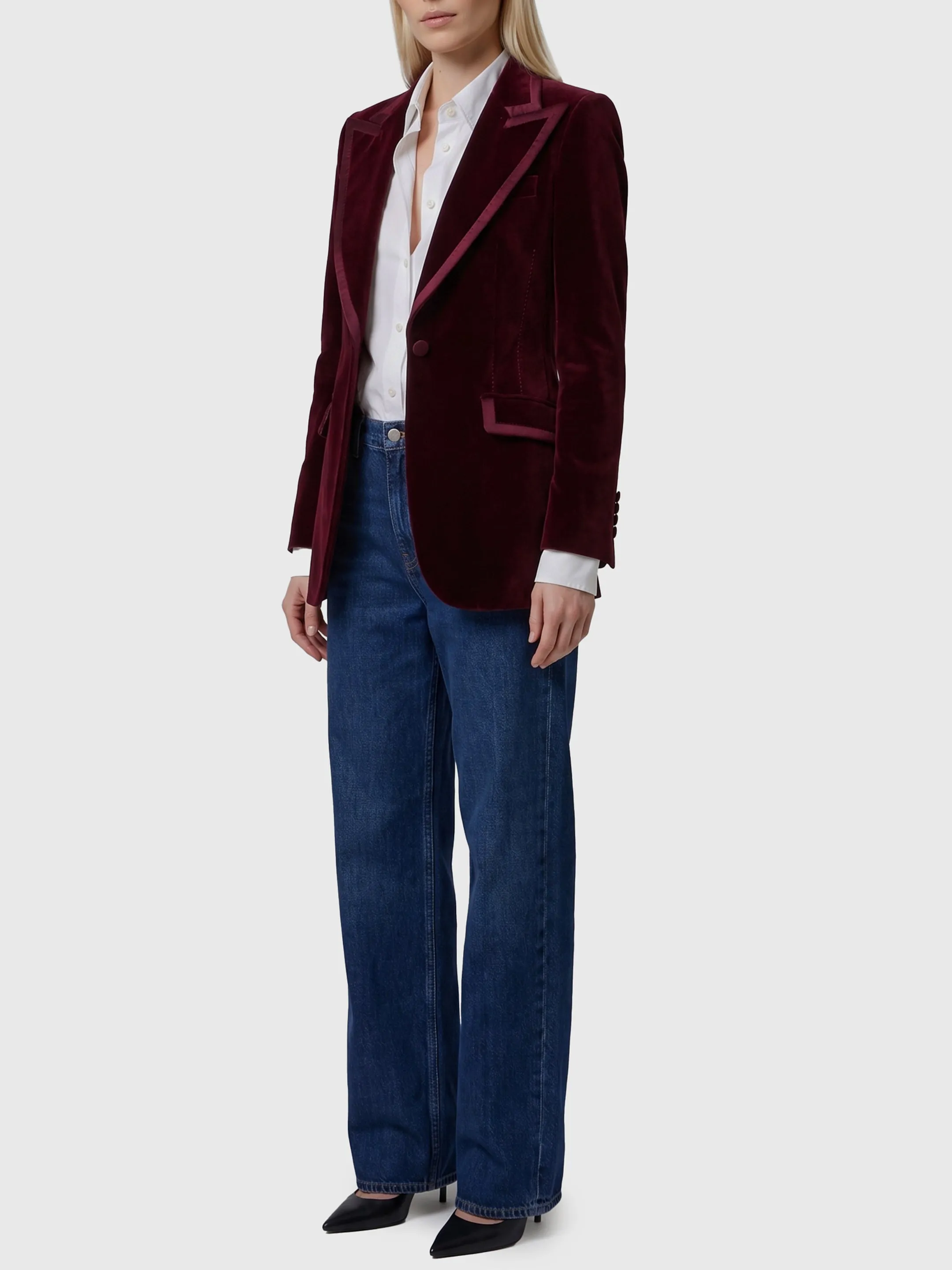 Single-breasted velvet jacket sold by Lord & Taylor product image thumbnail 3