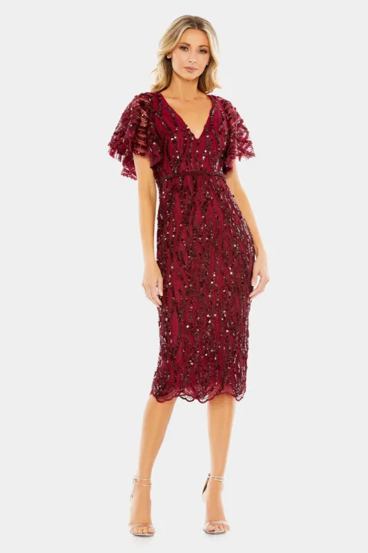 Sequined Butterfly Sleeve Dress sold by Lord & Taylor