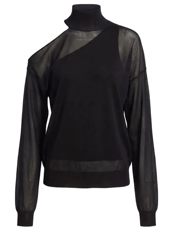 MAGLIA IN ORGANZA DI SETA NERA made by Fendi