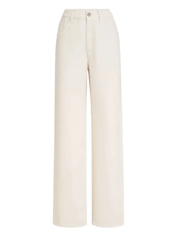GARMENT-DYED COTTON AND LINEN CONTEMPORARY TROUSERS IN WITH MONILI made by Brunello Cucinelli