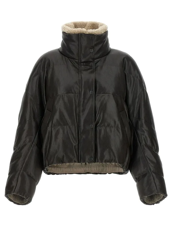 PADDED LEATHER JACKET made by Brunello Cucinelli
