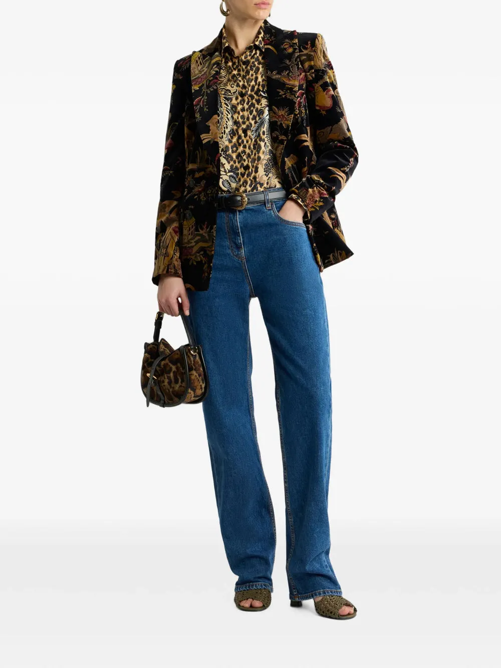 SILK SHIRT WITH PLACED LEOPARD PRINT sold by Lord & Taylor product image thumbnail 2