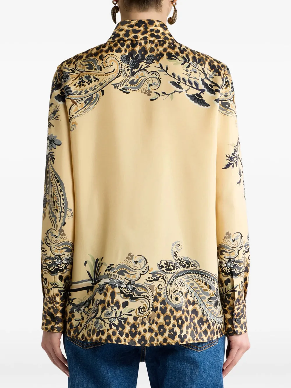 SILK SHIRT WITH PLACED LEOPARD PRINT sold by Lord & Taylor product image thumbnail 3