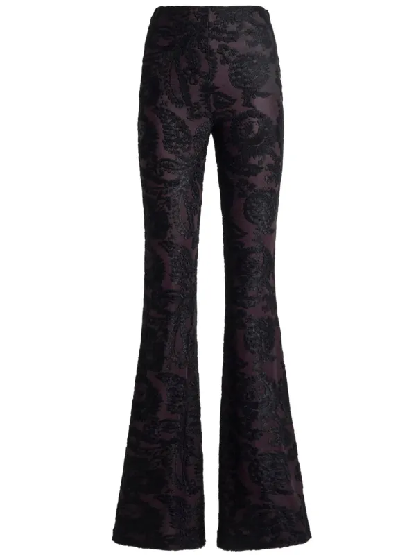 FLARED TROUSERS IN CHENILLE JACQUARD WITH PAISLEY FOLIAGE MOTIF made by Etro