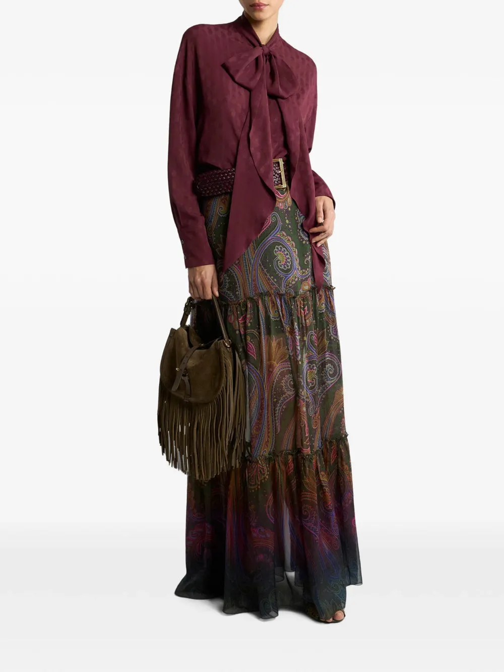 SILK MAXI SKIRT WITH PLACED PAISLEY PRINT sold by Lord & Taylor product image thumbnail 2