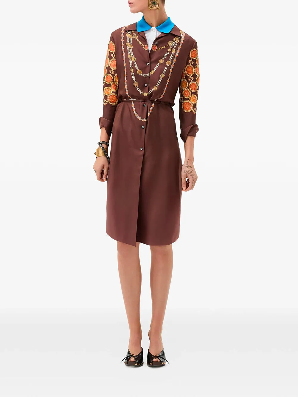 PRINTED SILK TWILL MINI SHIRT DRESS sold by Lord & Taylor product image thumbnail 3