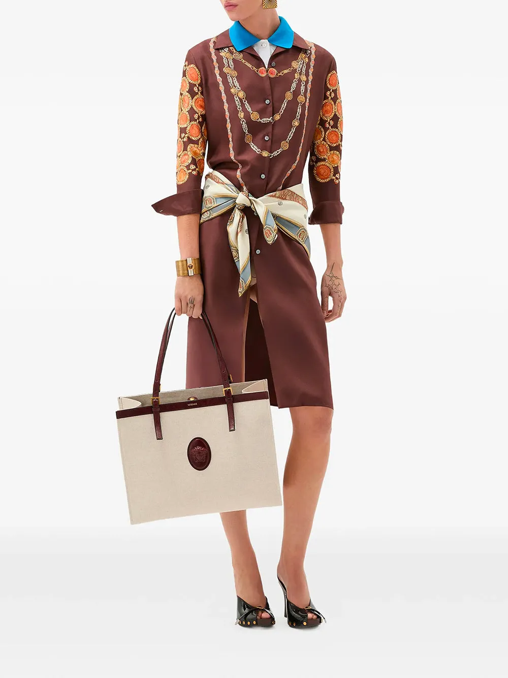 PRINTED SILK TWILL MINI SHIRT DRESS sold by Lord & Taylor product image thumbnail 4