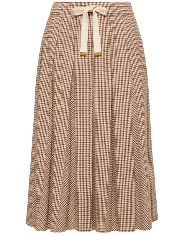MICROCHECK MIDI WOOL SKIRT made by Moncler