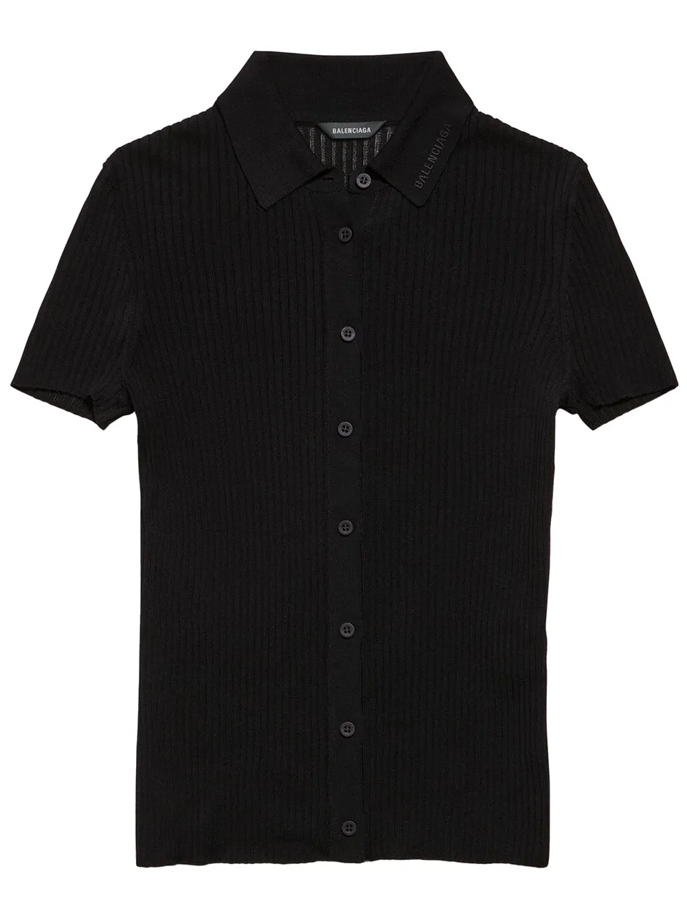 SHORT SLEEVED RIBBED VISCOSE AND COTTON KNIT TOP sold by Lord & Taylor