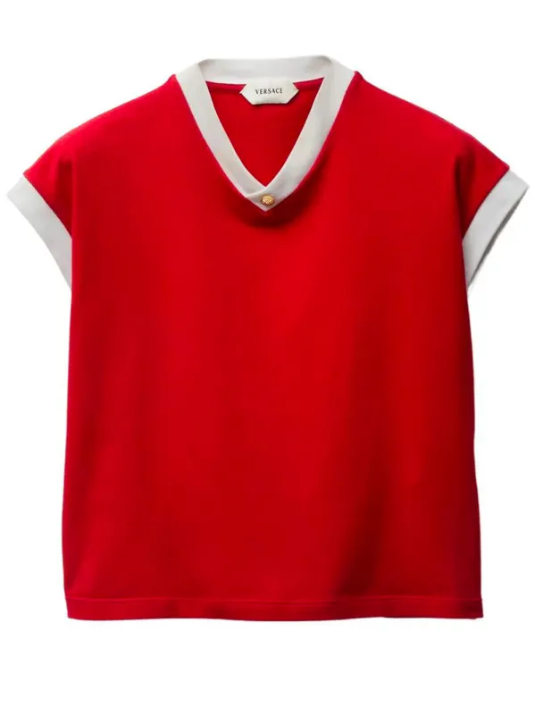 T-SHIRT IN STRETCH JERSEY DI COTONE made by Versace
