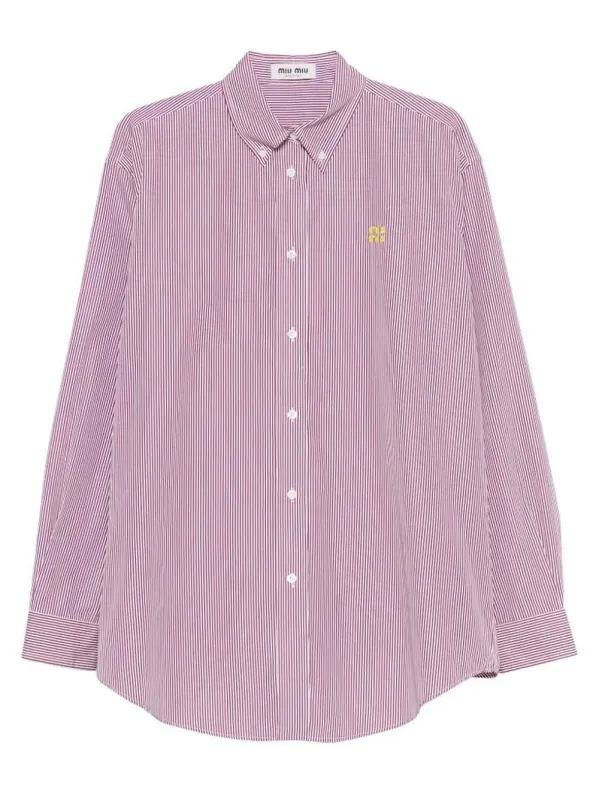 VERTICAL STRIPE COTTON SHIRT made by Miu Miu
