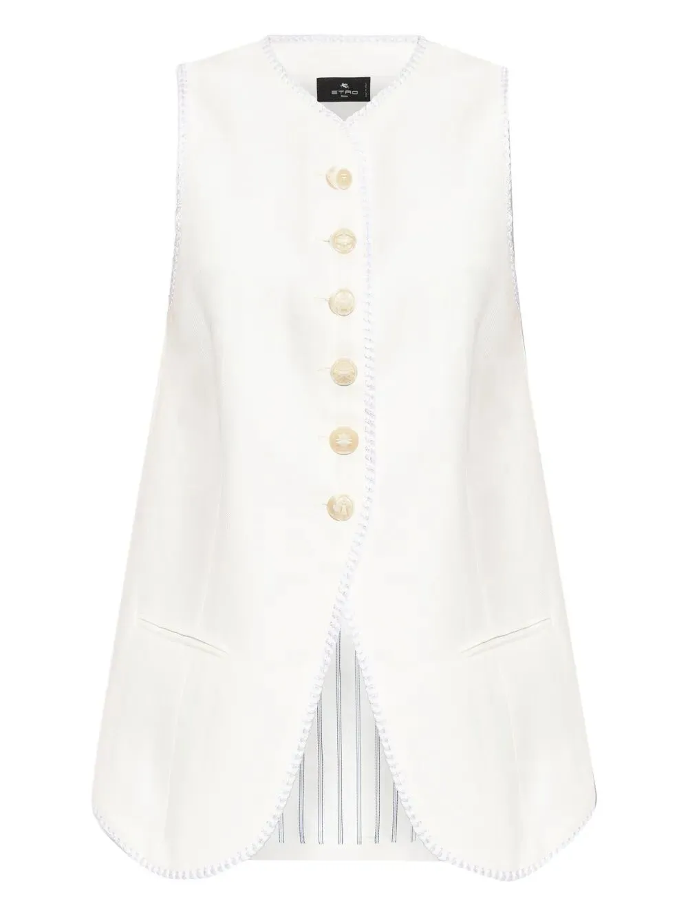 BUTTON-DOWN WAISTCOAT WITH TRIMS sold by Lord & Taylor