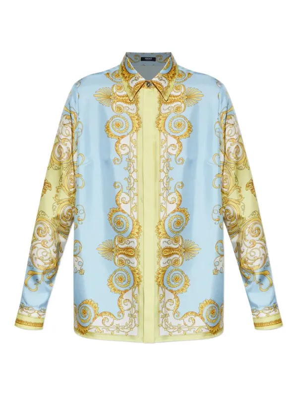 BAROQUE-PRINTED SILK SHIRT made by Versace