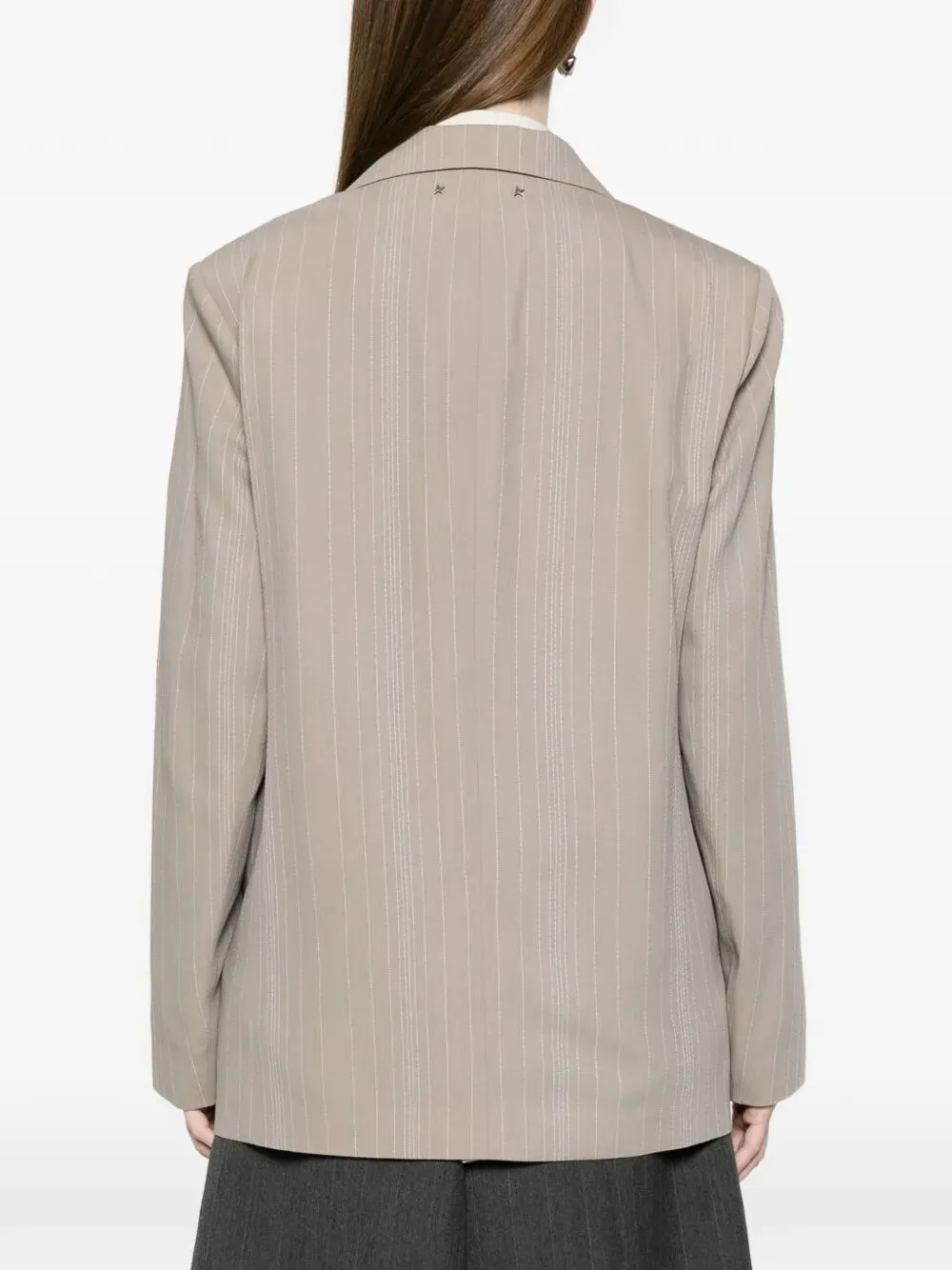 PINSTRIPE OVERSIZED WOOL BLEND BLAZER WITH BROCHE sold by Lord & Taylor product image thumbnail 4